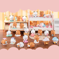 名创优品 MINISO 联名微次元盲盒手办摆件玩具单盒 一二和布布情侣日常