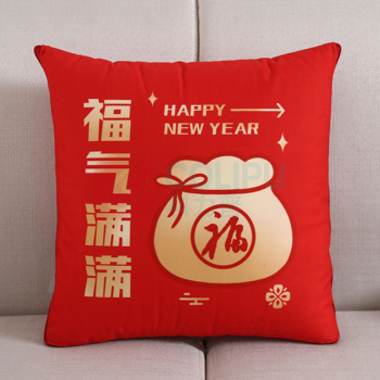 金爱丽 福气满满抱枕 C231201 40cm*40cm (红色) 面料数码绒,填充PP棉