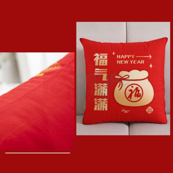 金爱丽 福气满满抱枕 C231201 40cm*40cm (红色) 面料数码绒,填充PP棉