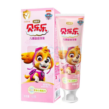 冷酸灵 儿童牙膏 贝乐乐清新蜜桃味 60g (粉色) 安心氟配方益齿儿童牙膏