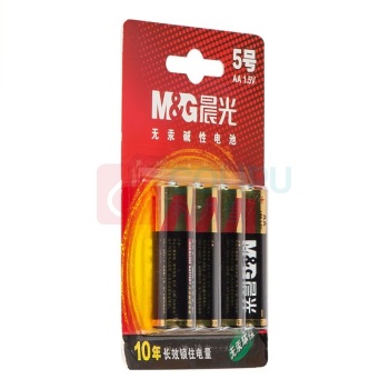 晨光 M&G 5号碱性电池 ARC92556 4粒/卡 12卡/盒 144卡/箱 吸卡