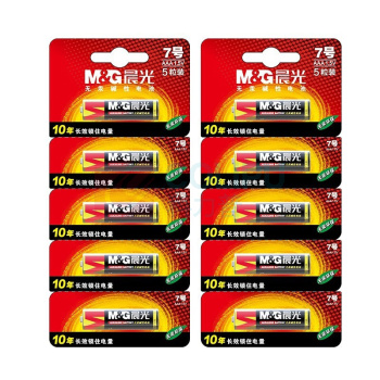 晨光 M&G 7号碱性电池 ARC92567 5粒/卡 10卡/盒 100卡/箱 可撕装