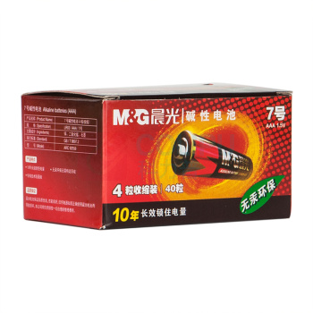 晨光 M&G 7号碱性电池 收缩装 ARC92559 4节/卡 10卡/盒 300卡/箱