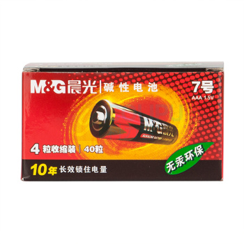 晨光 M&G 7号碱性电池 收缩装 ARC92559 4节/卡 10卡/盒 300卡/箱