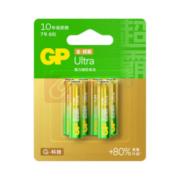 超霸 GP 7号碱性电池 LR03 1.5V 6节/卡 12卡/盒 8盒/箱 新老包装随机发货