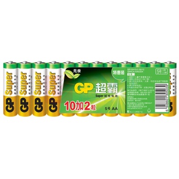 超霸 GP 5号碱性电池 LR6 1.5V 12节/卡 5卡/盒 40卡/箱