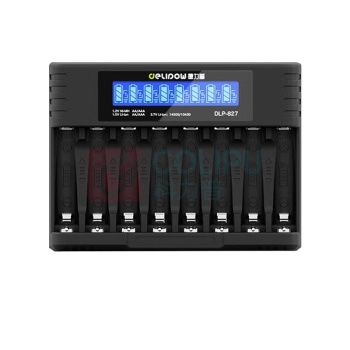 德力普 Delipow 5号7号锂电池充电器 1.5v 8槽液晶显示屏 Type-C快充