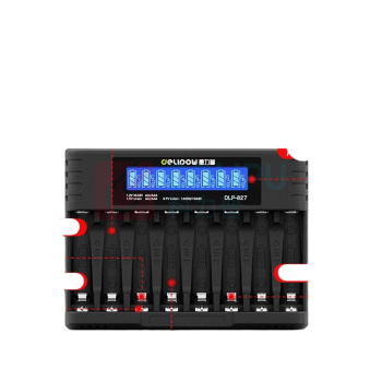 德力普 Delipow 5号7号锂电池充电器 1.5v 8槽液晶显示屏 Type-C快充