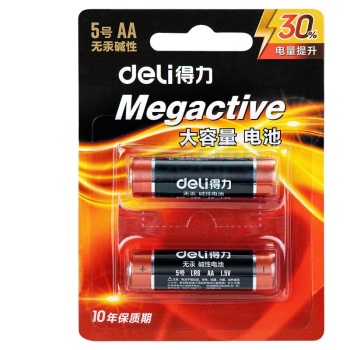 得力 deli 电池 18500 5号 2粒装