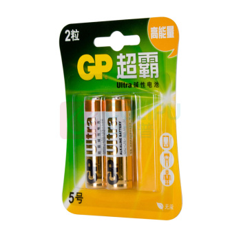 超霸 GP 5号碱性电池 LR6 1.5V 2节/卡 12卡/盒 24盒/箱 新老包装随机发货