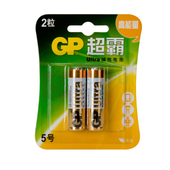超霸 GP 5号碱性电池 LR6 1.5V 2节/卡 12卡/盒 24盒/箱 新老包装随机发货