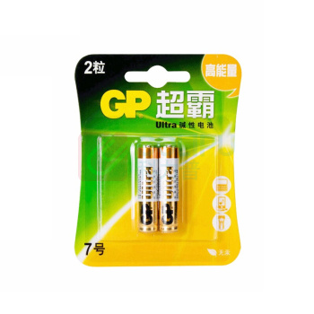 超霸 GP 7号碱性电池 LR03 1.5V 2节/卡 12卡/盒 24盒/箱 新老包装随机发货