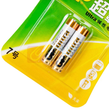 超霸 GP 7号碱性电池 LR03 1.5V 2节/卡 12卡/盒 24盒/箱 新老包装随机发货