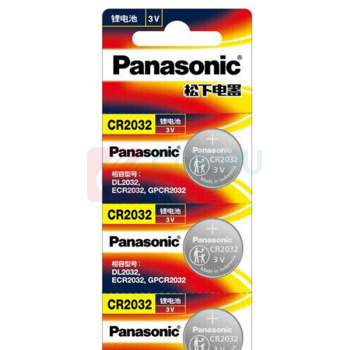 松下 Panasonic 纽扣电池 CR2032 3V 210mAh 5粒/卡 20卡/盒 6盒/箱