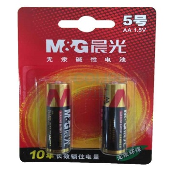 晨光 M&G 5号碱性电池 ARC92554 2节/卡 30卡/盒 240卡/箱 吸卡