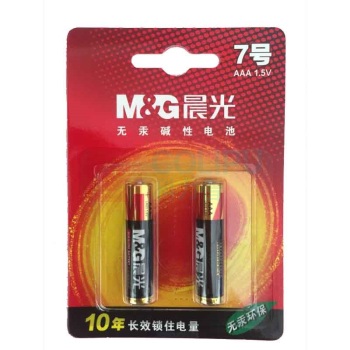 晨光 M&G 7号碱性电池 ARC92555 2节/卡 30卡/盒 240卡/箱