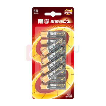 南孚 5号 碱性电池 LR6 1.5V 12节/卡 30卡/箱 聚能环4代与5代随机发货