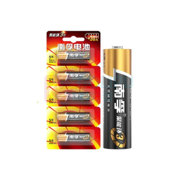 南孚 5号 碱性电池 LR6 1.5V 5节/卡 10卡/盒 100卡/箱 可撕装 聚能环4代与5代随机发货