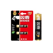 双鹿 7号碱性干电池 LR03 7# 1.5V 2节/卡 20卡/盒 12盒/箱 大卡 新旧包装随机发货