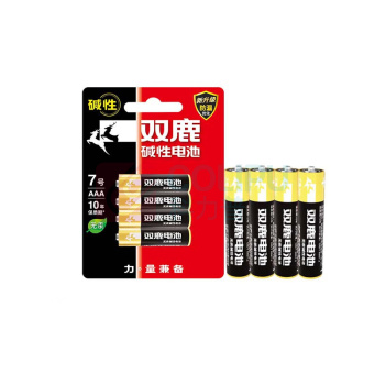 双鹿 7号碱性电池 LR03 1.5V 4节/卡 10卡/盒 10盒/箱