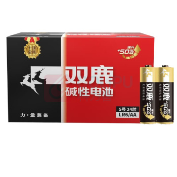双鹿 5号碱性电池 LR6 1.5V 24节/盒 20盒/箱 新老包装随机发货