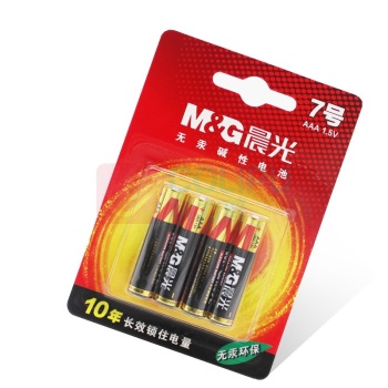 晨光 M&G 7号碱性电池 ARC92557 4节/卡 12卡/盒 12盒/箱 新老包装交替发货