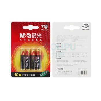 晨光 M&G 7号碱性电池 ARC92557 4节/卡 12卡/盒 12盒/箱 新老包装交替发货