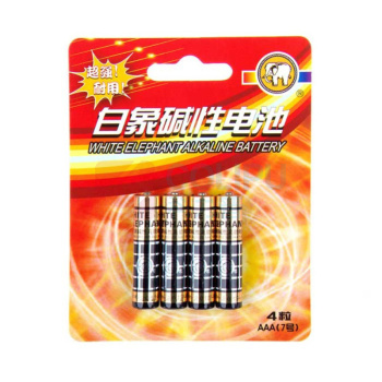 白象 WHITE ELEPHANT 7号碱性电池 LR03 4节/卡 15卡/盒 270卡/箱
