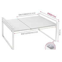 君默 桌面可伸缩置物架 宽度27cm,高度24.5cm 长度可伸缩至32.5cm,可拉伸至60cm (白色)