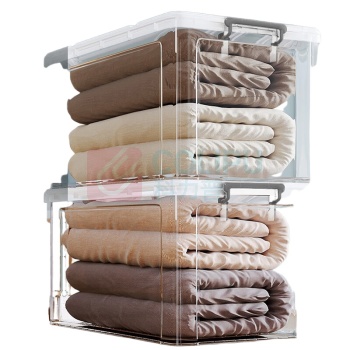 佳帮手 收纳箱 20L 塑料收纳箱透明收纳盒衣服玩具储物整理车载箱子 大号20L1只装 (透明)