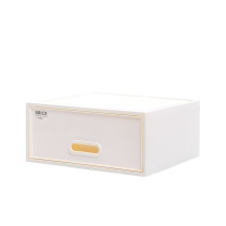禧天龙 衣物收纳盒 可叠摞抽屉收纳盒 G-5203 450*450*205MM 25L (奶白色)