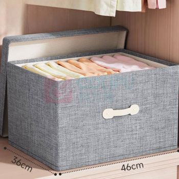 佳帮手 布艺衣物收纳箱 收纳盒 可折叠 特大号 JBS-SNX-BZ03-GY 46*36*28cm (灰色)
