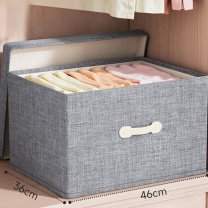佳帮手 布艺衣物收纳箱 收纳盒 可折叠 特大号 JBS-SNX-BZ03-GY 46*36*28cm (灰色)