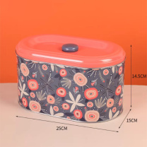 国产 食品铁盒 收纳盒 小花款 大号 25*15*14.5cm
