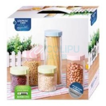 乐唯诗 猫爪储物罐五件套 MZG/L5 1400ml*1 900kl*2 450ml*2 (白)