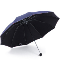 天堂 黑胶三折晴雨伞 3311E 64cm*10k (升级款藏青色) 40把/箱