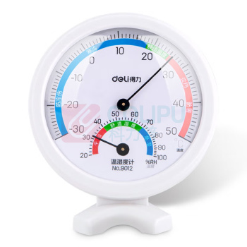 得力 deli 室内外温湿度计 9012 直径75mm (白色) 24个/盒 144个/箱