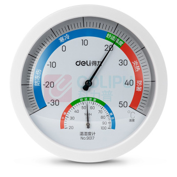 得力 deli 办公室湿度计套装 9017 温度:-30-50℃;湿度:20%RH-100%RH