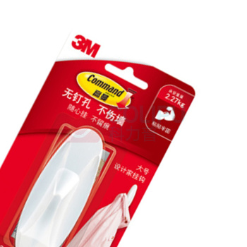 3M 无痕挂钩 大号 承重2.27kg (白色) 1个/卡 36卡/箱