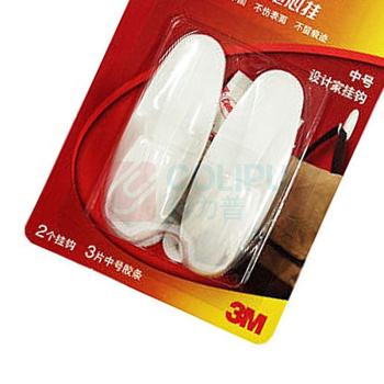 3M 高曼无痕挂钩 中号 承重1.36kg (白色) 2个/卡 36卡/箱