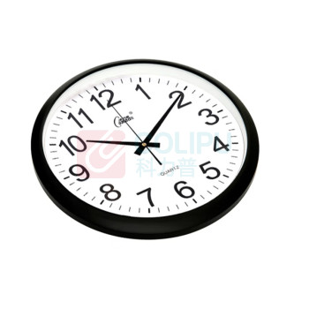 康巴丝 COMPAS 挂钟 客厅钟表挂墙 现代石英钟日历时钟创意挂表 3128 15英寸 (黑白)