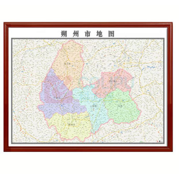 菲力康 朔州市地图挂画 120*85cm 高清地图+有机玻璃+实木框