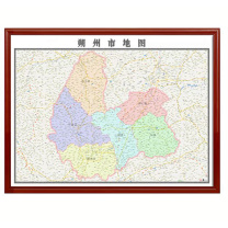菲力康 朔州市地图挂画 120*85cm 高清地图+有机玻璃+实木框