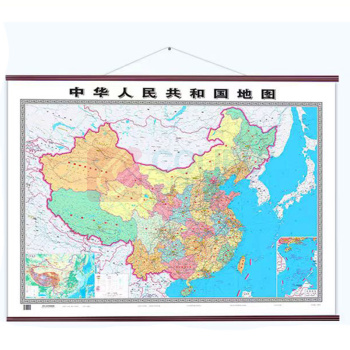也特 中国地图/世界地图挂图 1.6米*1.2米 防红木边框
