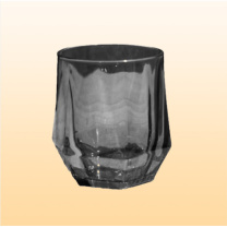 杜克恩 玻璃烟灰六角杯 漱口杯 DKEBLB-001 7.5cm*9cm (烟灰色)