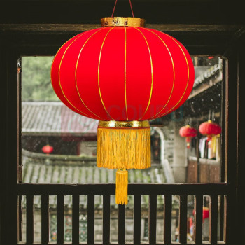 新新精艺 大红灯笼过年新年装饰用品大门阳台户外灯笼摆件 2个装100#
