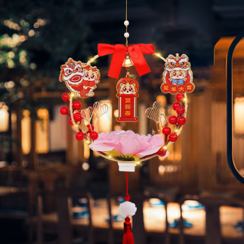 新新精艺 灯笼新年装饰儿童中式2024新款龙年手提灯笼手工diy材料包红色 DZI-23042