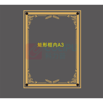 也特 亚克力荣誉卡槽框内A3尺寸双层6mm亚克力卡槽四周打孔广告钉安装 347*470mm 可定制