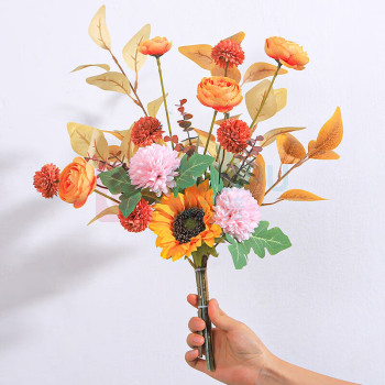 极度空间 假花仿真花摆件 秋黄色手札花束 JP-25