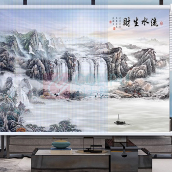 千禾 定制画面窗帘整套 QH240939 177.5*150cm